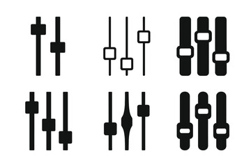 Obraz premium Theater Sound Logo Variations. Theater sound design. Set Logo of Theater sound design: Fader slider. harmonious logo variations of the same emblematic concept,