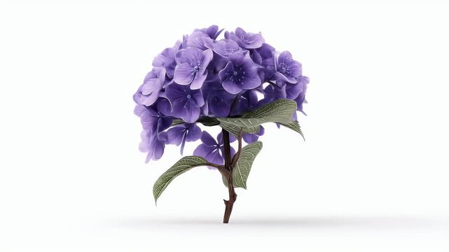 Beautiful Purple Hydrangea Flower Isolated on White Background.