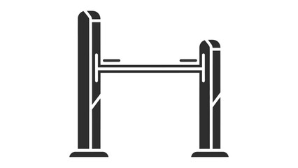 Gymnastic Bar Structure Silhouette: A minimalistic silhouette of a standard gymnastic bar apparatus, essential for various exercises and fitness regimes. A symbol of strength.