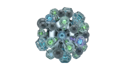 Abstract futuristic technology sphere core system glowing elements