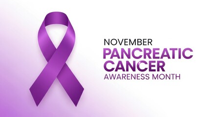 Pancreatic Cancer Awareness Month November Purple Ribbon Symbol