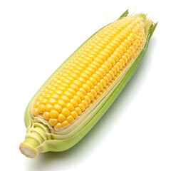 Close-up studio shot of fresh produce, emphasizing the plump kernels of the corn.