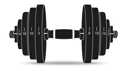 Dumbbell Silhouette: A stark, minimalistic graphic of a weightlifter's dumbbell, embodying strength and fitness with its clean lines and dark contrast.