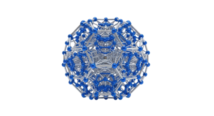 Intricate blue and white geometric network structure