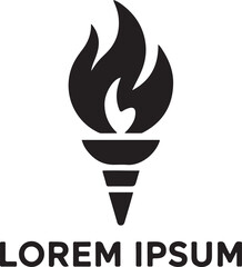 A symbolic torch emblem a powerful flame representing enlightenment and inspiration graphic design element transparent background