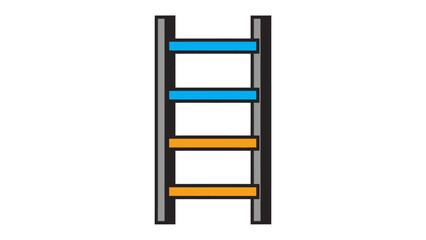 Ladder to Ascend: An illustration of a vertical ladder with colorful rungs, symbolizing progress, advancement, and opportunity.