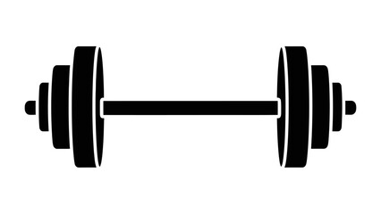 Weights Silhouette: A classic black-and-white image of a dumbbell, embodying the essence of strength training and fitness, ready for exercise.
