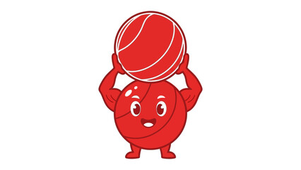 Fototapeta premium Basketball Mascot: A vibrant illustration of a playful basketball mascot, exuding energy and enthusiasm with a bold, dynamic pose and a captivating smile.