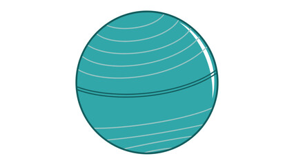Balance Ball: A teal colored balance ball with elegant lines and a smooth surface, perfect for various exercise and fitness routines.