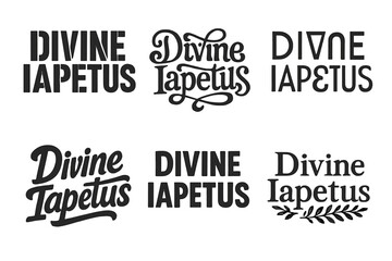 Iapetus Lettering Variations. Divine Iapetus. Set lettering. harmonious lettering variations of the same emblematic concept (Stencil-inspired urban lettering,