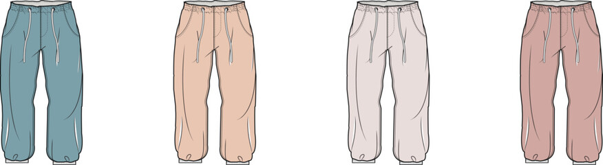 Colorful Drawstring Pants Set Comfortable Loungewear Fashion