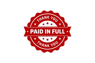 Red Paid in Full Thank You Seal Stock Photo