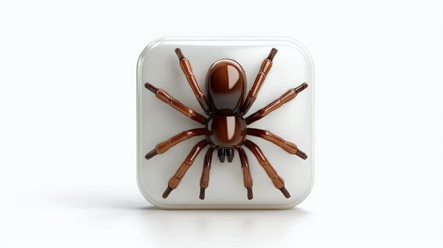Detailed 3D Rendering of a Tick on a White Surface.