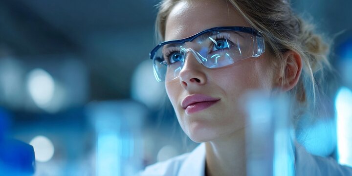 woman scientist amazed, female scientist surprised, enthusiastic female scientist, triumphant lab scientist, ecstatic woman scientist