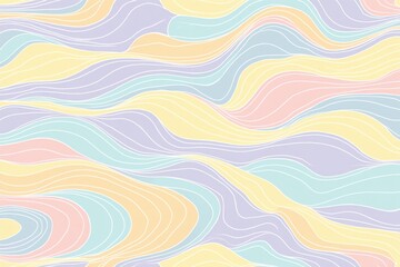 Abstract pastel wavy lines seamless pattern with subtle texture
