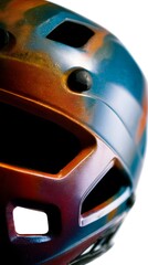 Fototapeta premium Detailed close up of a colorful abstract painted sports helmet.
