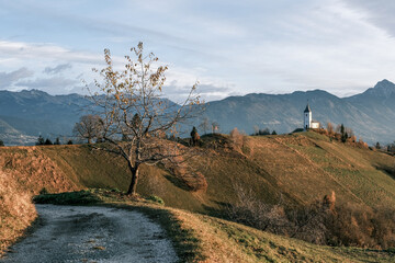Jamnik - scenic church on a ridge
