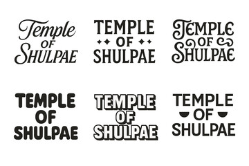 Shulpae Lettering Variations. Temple of Shulpae. Set lettering. harmonious lettering variations of the same emblematic concept, each with different artistic