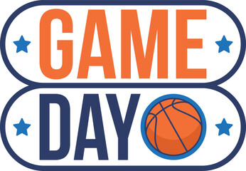 Game Day. Basketball playoff in March. Super sport party in United States. Final games of season tournament. Professional team championship. Ball for basketball. Sport poster. Vector