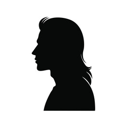 silhouette of a boy on white background.