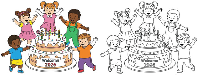 Cheerful Multicultural Kids Celebrate 