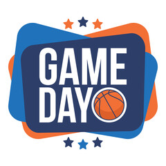 Game Day. Basketball playoff in March. Super sport party in United States. Final games of season tournament. Professional team championship. Ball for basketball. Sport poster. Vector