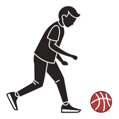 Fototapeta premium Boy playing basketball