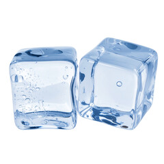  Two ice cubes, isolated on transparent background, png 