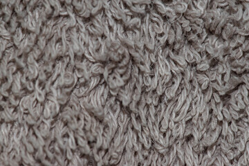 Gray cotton fabric towel texture abstract background. High detail close up macro shot. Soft Woven Microfiber Surface Textile