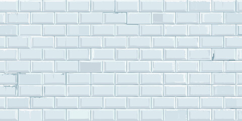 Fototapeta premium Clean light blue subway tiles with subtle texture and shadows creating a modern wall background