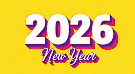 Happy new year 2026 text with festive background no logo use