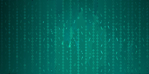 Abstract digital background with repeating diamond shapes and textured green and teal gradients