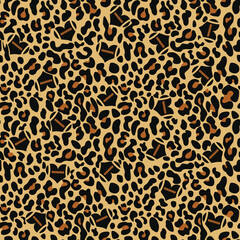 
Fashionable leopard print wild cat skin texture seamless pattern