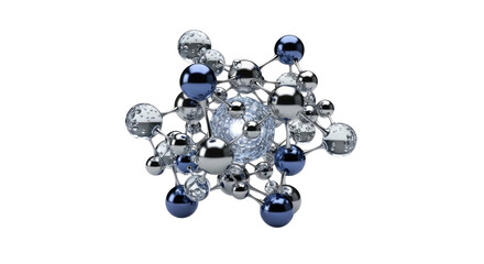 Abstract molecular structure interconnected spheres network science technology