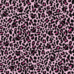 
Leopard print seamless pink pattern vector illustration animal design