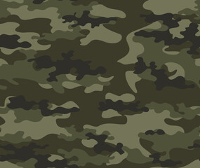 Khaki camouflage pattern, military seamless background, hunting print