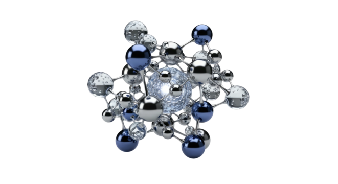 Abstract molecular structure interconnected spheres network science technology