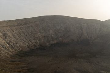 hiking in the volcano landscape of Timanfaya in Lanzarote