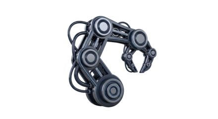 Industrial robotic arm machine tool with gripper for automation technology