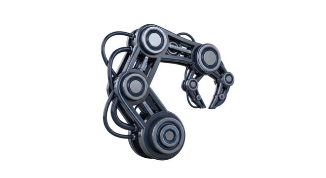 Industrial robotic arm machine tool with gripper for automation technology