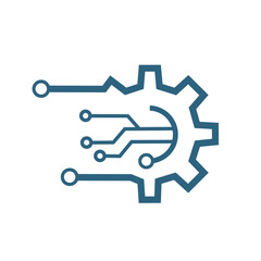 Digital tech icon vector. technologies illustration sign. information symbol. data center logo. Digital tech - vector business logo template concept illustration. Gear electronic factory sign.