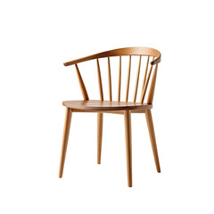 Wooden chair isolated on black background, showcasing craftsmanship