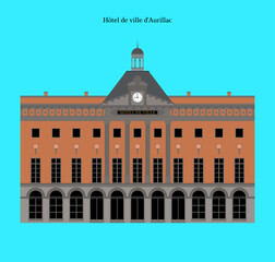 H&ocirc;tel de ville d'Aurillac, France