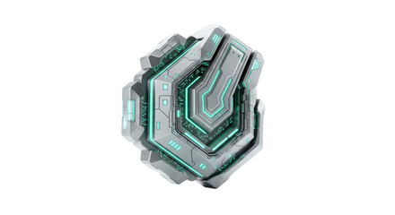 Futuristic digital geometric object modern technology abstract design element