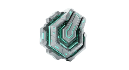 Futuristic digital geometric object modern technology abstract design element