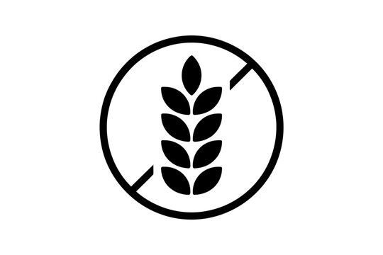 Vector art of black gluten free symbol, a sign for dietary restriction