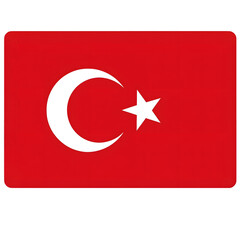 Obraz premium Turkey national flag illustration, red banner with white star and crescent isolated on transparent background