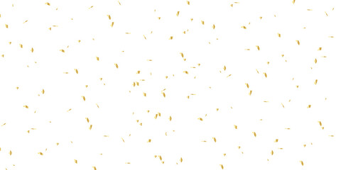 celebratory display of golden confetti and streamers falling against a white background backdrop perfect for adding a celebratory touch to any design or project.