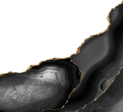 Black and Gold Agate Borders Marble Texture