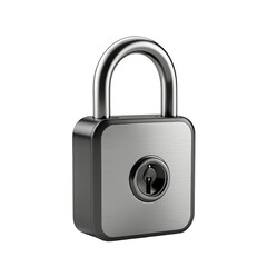 Metallic square padlock on black, illustrating security and protection concepts